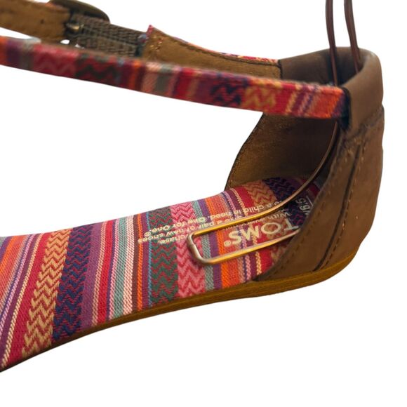 Toms Playa Tribal Womens Ankle Strap Thongs Flip Flops Leather Summer Shoes 6.5 - Picture 4 of 16